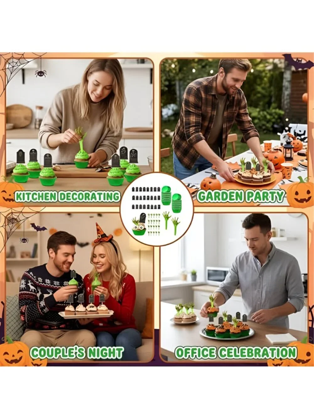 22 sets Zombie Hands for Cupcakes, Halloween Cupcake Toppers and Decorations